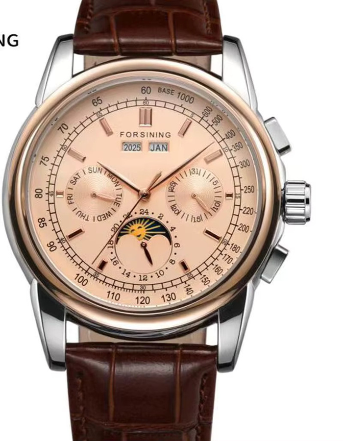 Von.Jovani Armbanduhr, Automatik, Edelstahl, Leder, Herren - Bild 4