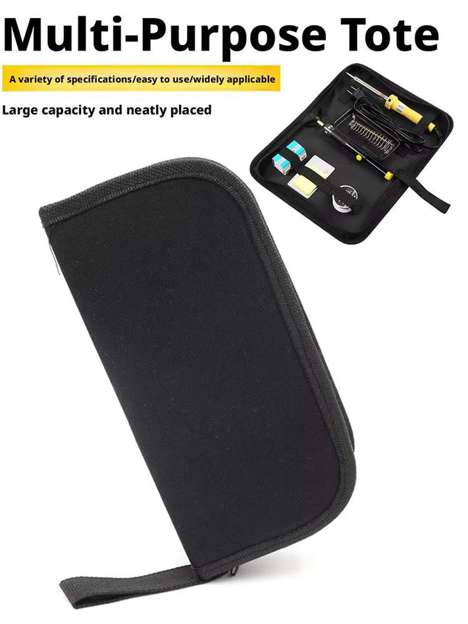 Kleine Werkzeugtasche aus schwarzem 600D Oxford Polyester zur Aufbewahrung von Zangen und Hardware-Zubehör - Bild 7