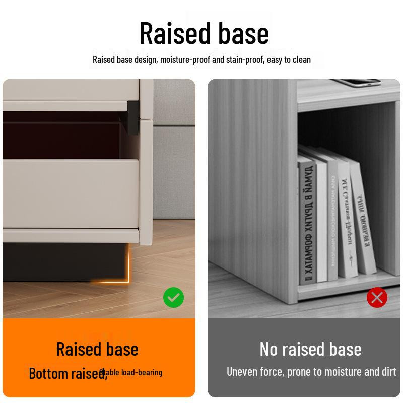Value Vault Nachttisch im nordischen Design mit mehrschichtigen Regalen und Aufbewahrungsschubladen in modernem und schlichtem Stil - Bild 4