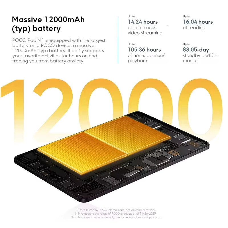 Xiaomi POCO Pad M1 Tablet-PC Blau mit 256 GB Speicher, 8 GB RAM, 12,2 Zoll 2,5K Display und 12000mAh Akku - Bild 3
