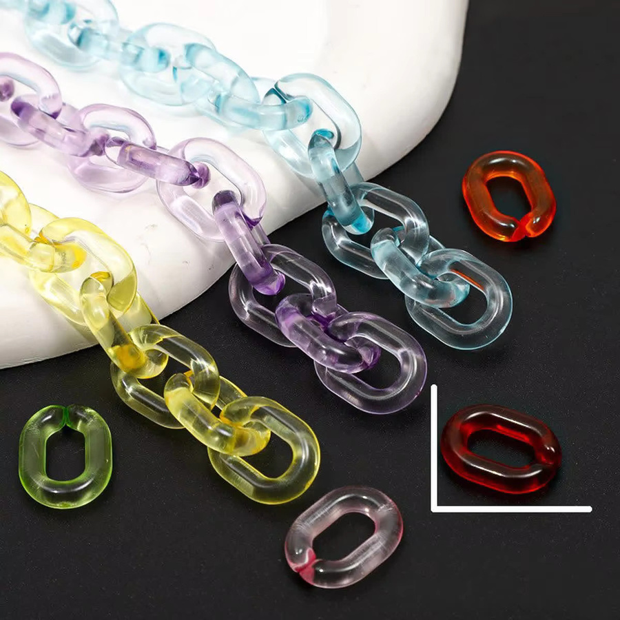 wlyees Acryl-Gliederketten-Verbindungsperlen, oval, 14 x 50 mm, Unisex - Bild 1