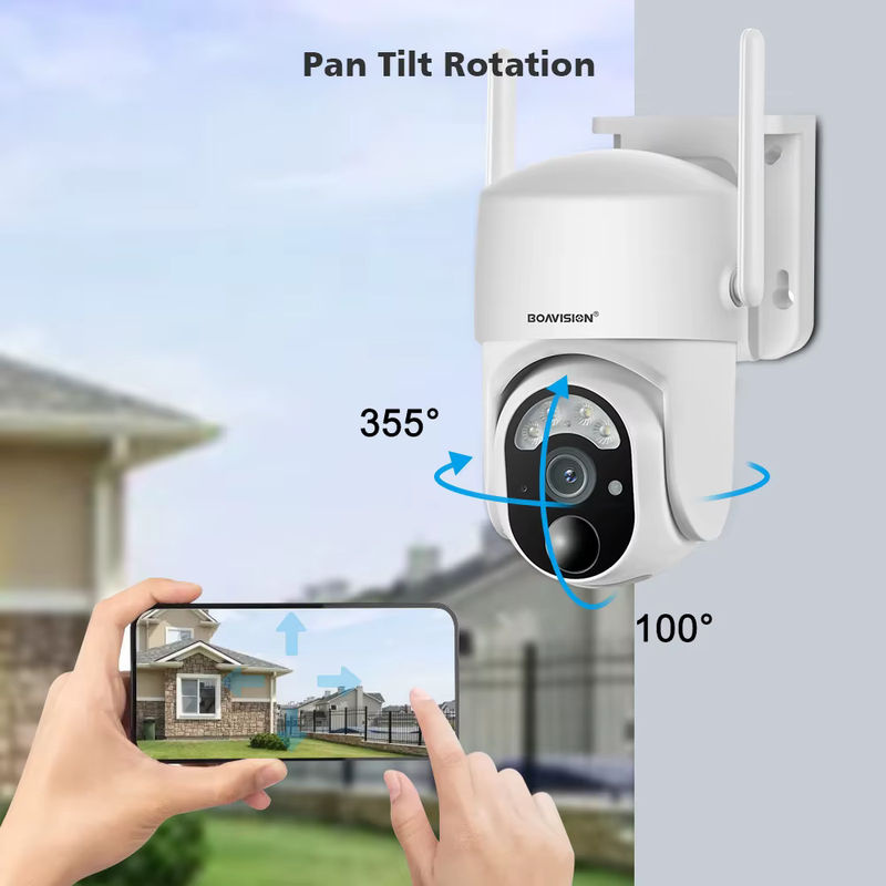 BOAVISION 5MP PTZ Outdoor Überwachungskamera mit Solarpanel, WiFi oder 4G SIM-Karte, PIR-Bewegungserkennung und 2-Wege-Audio in Weiß - Bild 4