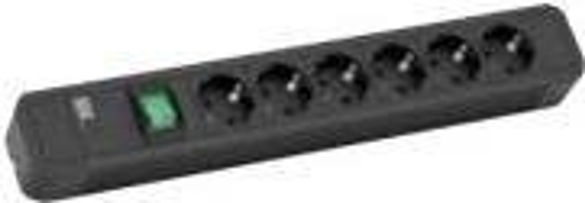 Bachmann Steckdosenleiste Primo 2 Schwarz mit 6x CEE7/3, CEE7/7 und USB-A sowie USB-C, 2,0 m - Bild 2