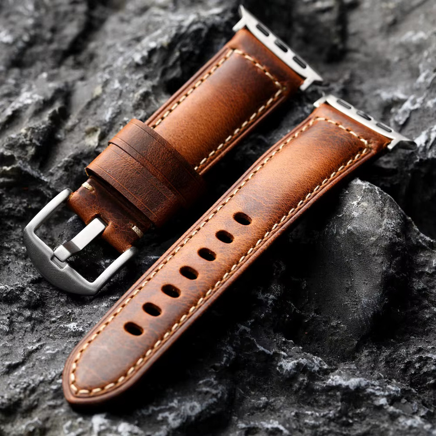 Holvin Uhrenarmband Rindsleder, Braun, Vintage, Unisex - Bild 2