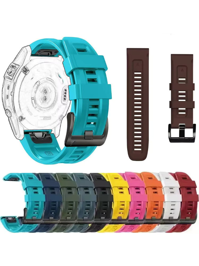 QuickFit Silikon-Armband, 22/26 mm, Garmin Quatix Fenix 8 Descent MK1 MK2 MK2i MK3i - Bild 5