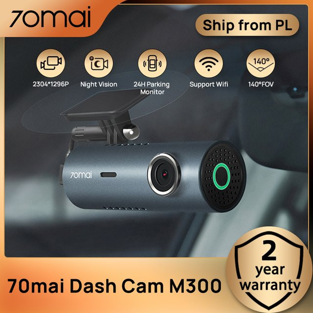 70mai Dashcam M300 mit 1296P Auflösung, Nachtsicht, WLAN, 140 Grad Weitwinkel und App-Steuerung - Bild 1