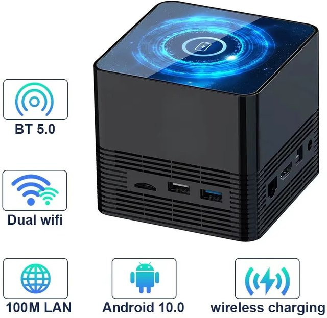 Transpeed Android 10.0 TV-Box Media Streamer in Schwarz mit 4 GB RAM, 32 GB Speicher, 4K UHD, Bluetooth 5.0, WLAN und LAN - Bild 1
