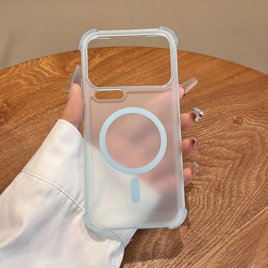 Magnetische Silikonhülle für Xiaomi 14 15 17 Redmi K70 K80 K90 Pro Max, mattiert und stoßfest, transparent blau - Bild 2