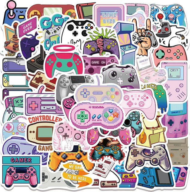 Bandai Videospielkonsolen-Aufkleber, bunt, 10-teiliges Set - Bild 1