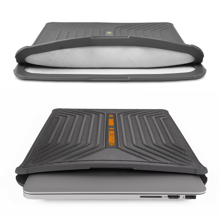 WIWU Laptoptasche ohne Reißverschluss für MacBook Air 13 und 13,6 Zoll sowie MacBook Pro 13 und MacBook Air 15,3 Zoll, stoßfeste Laptop-Hülle, Schwarz - Bild 2