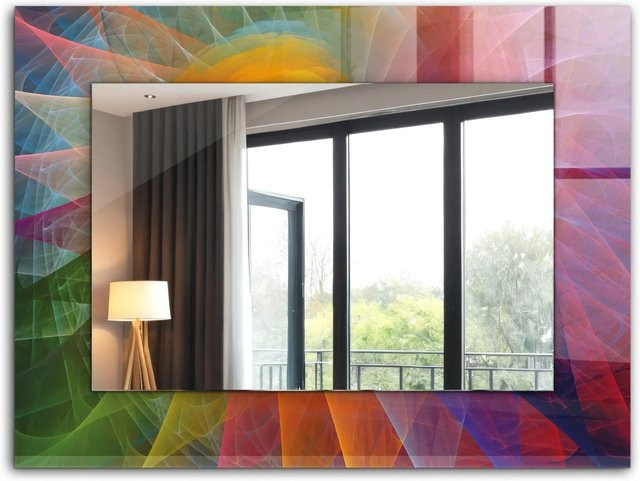 Tulup Spiegel mit abstrakter Spirale in Multicolour, Rechteckig, B: 80 cm, H: 60 cm - Bild 1