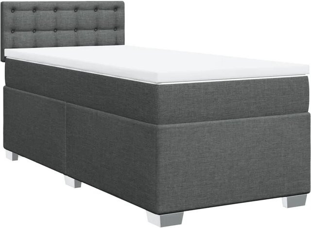 vidaXL Boxspringbett mit Matratze Hybrid Dunkelgrau B/T/H: 80 x 200 x 100,5 cm - Bild 1