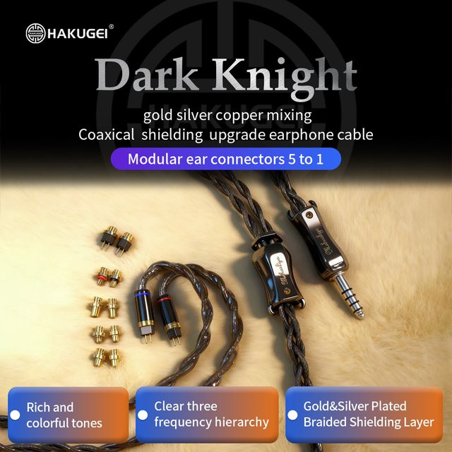 HAKUGEI Modulare Steckverbinder Upgrade Set mit 0,78mm, MMCX, PE, A2DC und UE in der Mischung Gold, Silber und Kupfer mit Koaxial-Abschirmung für Ohrhörer - Bild 1