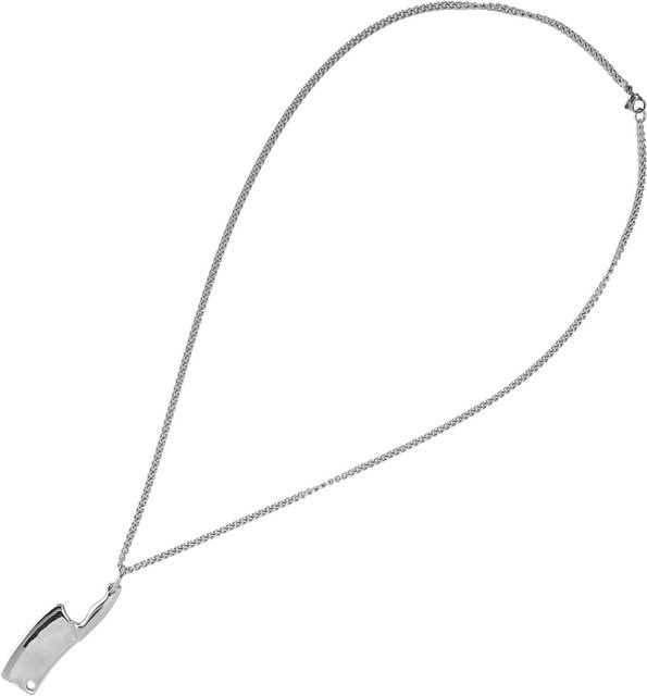 Halskette mit Hackmesser Anhänger, Edelstahl, Silber, Herren - Bild 1