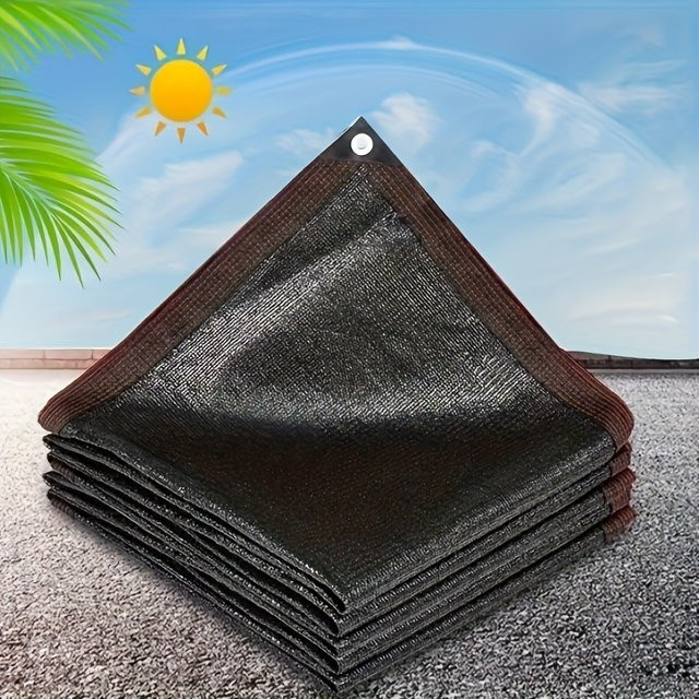Schwarzes Schattennetz aus HDPE-Stoff als Sonnenschutz mit Ösen für Pergola, Gewächshaus und Terrasse, B/B: 200 x 200 cm - Bild 1