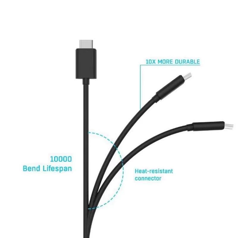 TECTINTER USB-C Hochgeschwindigkeits-Ladekabel in Schwarz für Nintendo Switch, OLED, Lite, PS5-Controller, Xbox-Serie und Smartphones - Bild 2