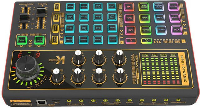 Neoglint K300 Live-Streaming-Soundkarte für Computer und Mobiltelefon in Schwarz - Bild 1