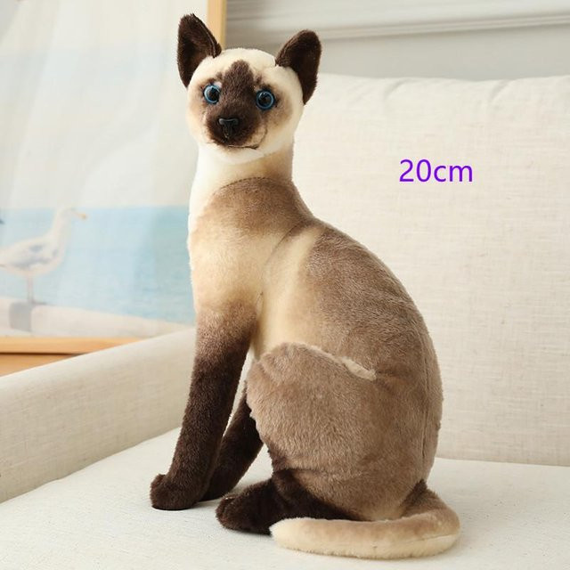 Kidsly Katzenpuppe, siamesische Katzen, Plüschspielzeug, 25cm - Bild 1