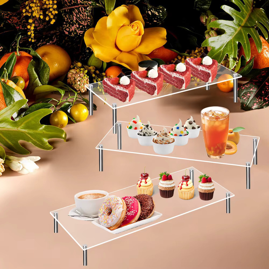 Transparenter Acryl-Display-Riser als rechteckiger Ausstellungsständer für Desserts, Parfüm oder Sammlerfiguren - Bild 2