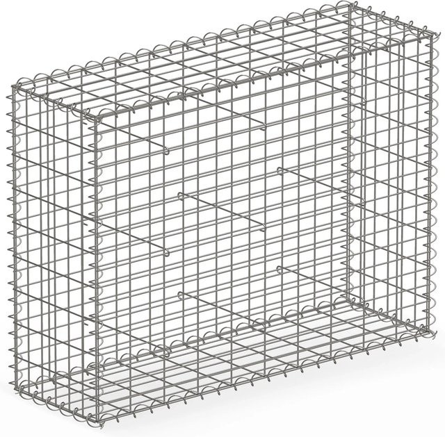 KARAT Gabionenkorb Lenox Steinkorb als Sichtschutz aus verzinktem Stahl, Farbe: Silber, B/H/T: 100 x 90 x 30 cm - Bild 1