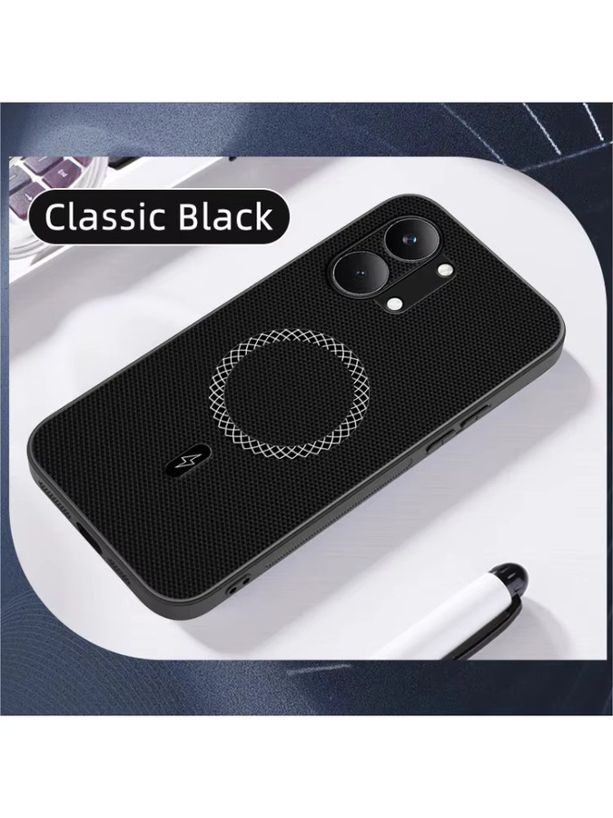 Ultradünne Lederhülle für Xiaomi Poco X8 Pro Max M8 Pro Poco X7 mit Magnetfunktion für MagSafe Wireless Charging in Schwarz - Bild 3