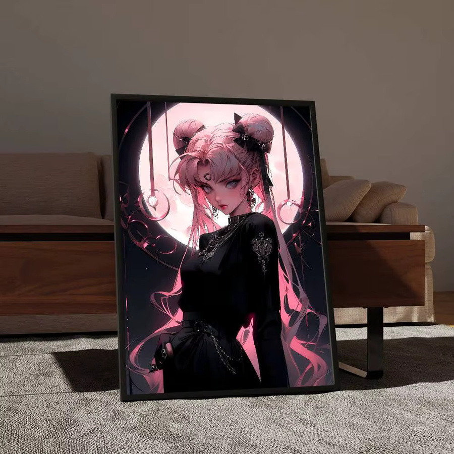 Retro Kraftpapier Aufkleber Sailor Moon Cartoon Vintage Poster zur Raumdekoration in Mehrfarbig - Bild 4