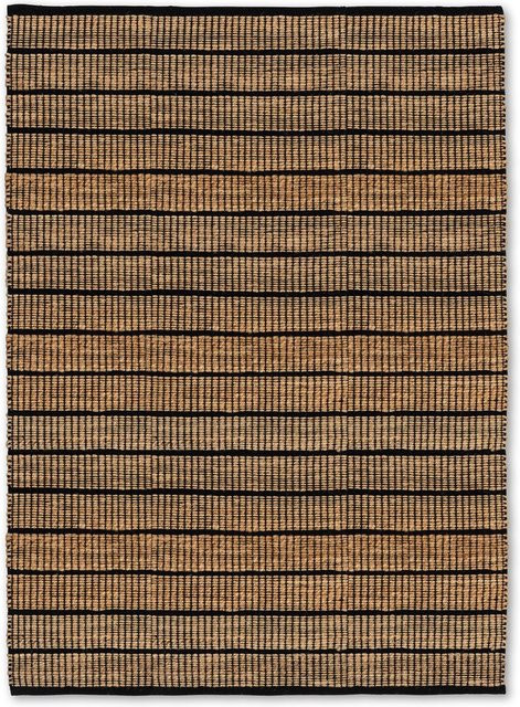 Teppich SCHÖNER WOHNEN NALAYA modern gestreift in Schwarz-Braun aus Jute und Baumwolle, Rechteckig, Breite: 120 cm - Bild 1