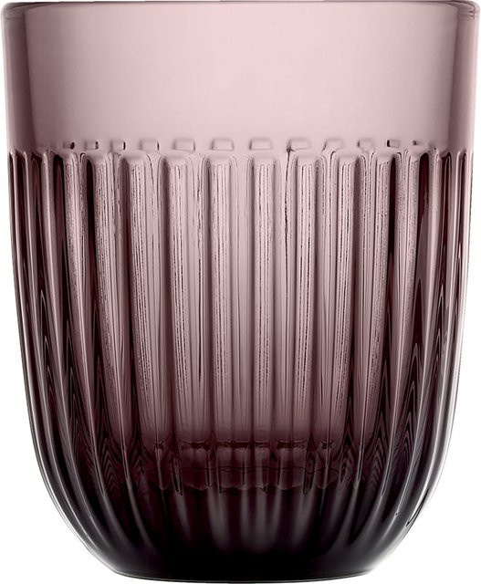 La Rochère Universalglas Quessant Wasserglas gestreift, Farbe Aubergine, 6er Pack, 260 ml, Höhe: 9,5 cm - Bild 1