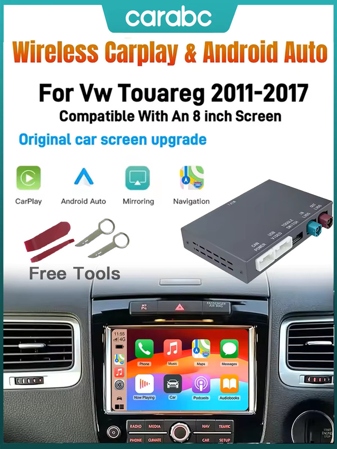 CARABC Kabelloses CarPlay und Android Auto Interface für VW Touareg mit 8-Zoll-Bildschirm RNS850 (2011-2018) in Schwarz mit Wi-Fi und Bluetooth - Bild 7