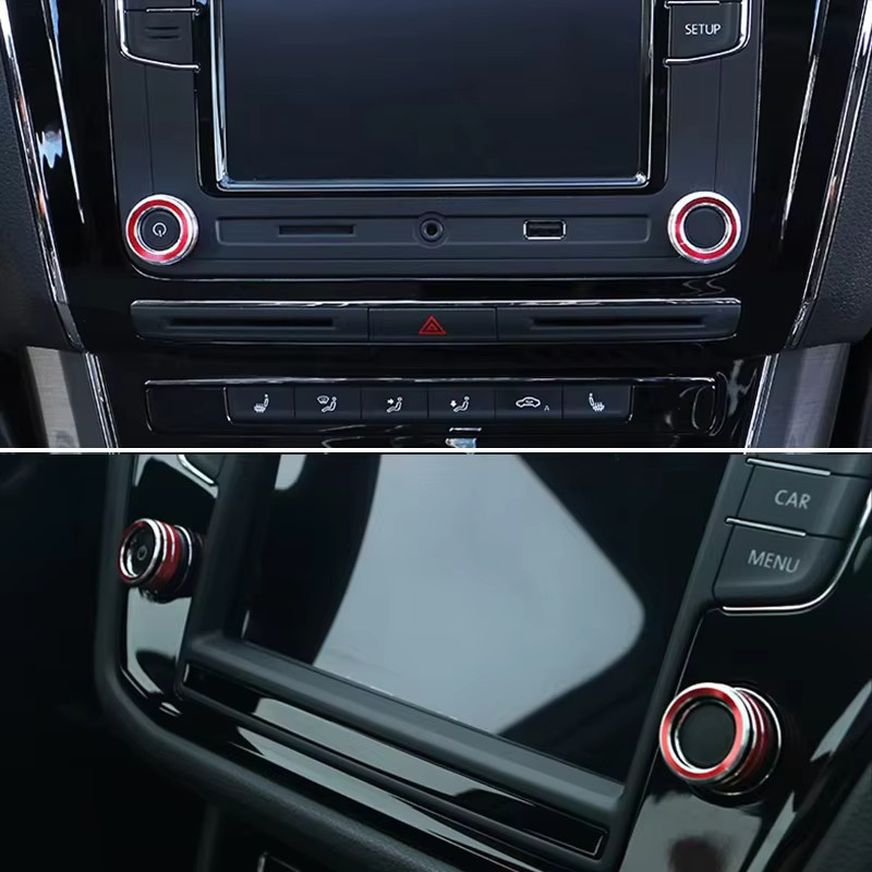 Set aus 2 Dekorationsringen für Armaturenbrett-Navigations- und Lautstärkeregler passend für Volkswagen VW Golf MK7, Polo, Beetle und Passat - Bild 5