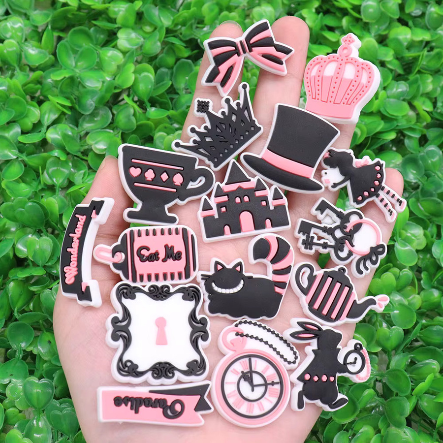 Happye&TiTi Charms, Rosa Serie, Cartoon Mädchen, Kaninchen, Katze, Bogen, Eis, Blumen, Damen - Bild 2