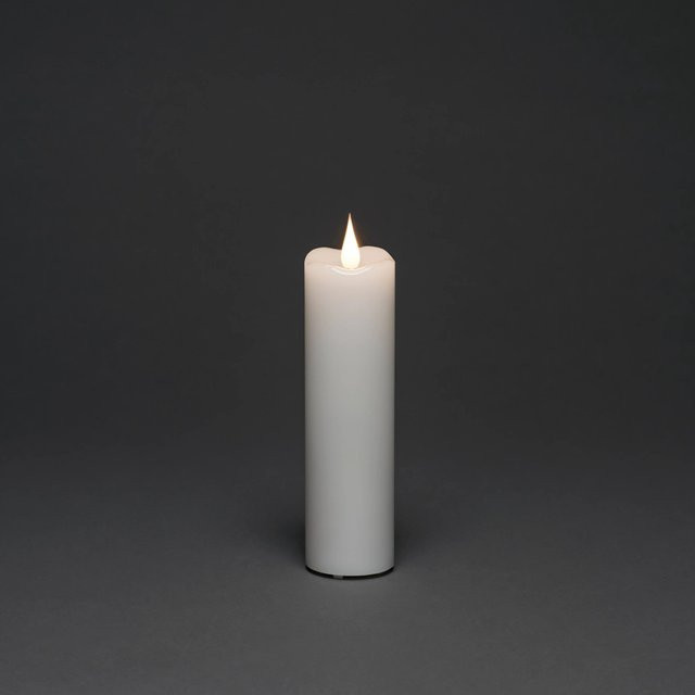 Konstsmide LED-Echtwachskerze Weiß mit Timer für die Weihnachtszeit, Höhe: 17,8 cm, Durchmesser: 5 cm - Bild 1