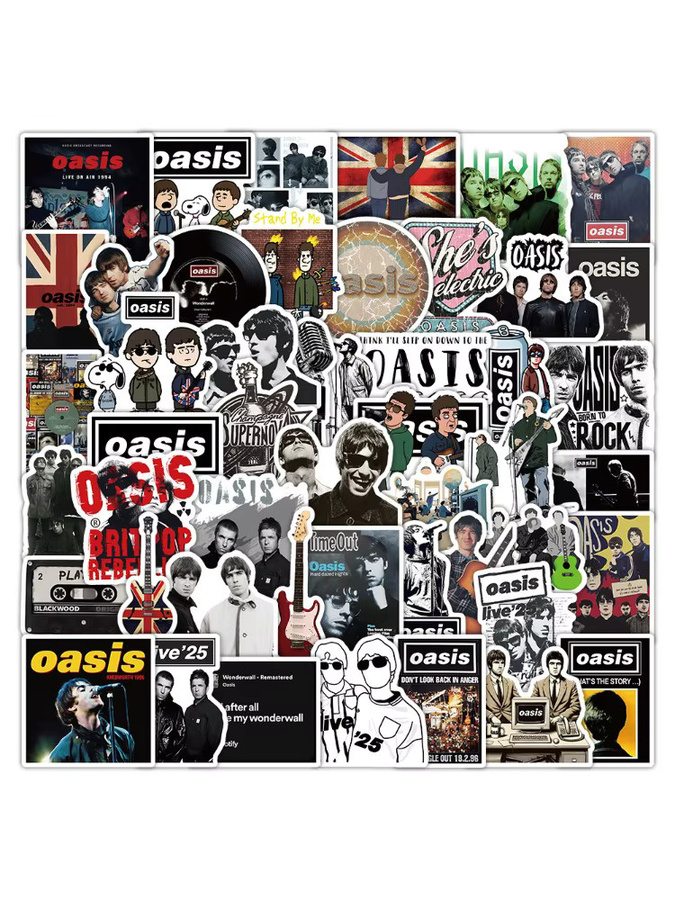 50 Stück Oasis Rock Graffiti Sticker in Multicolour für dein DIY Tagebuch, Handyhülle und Scrapbook - Bild 3