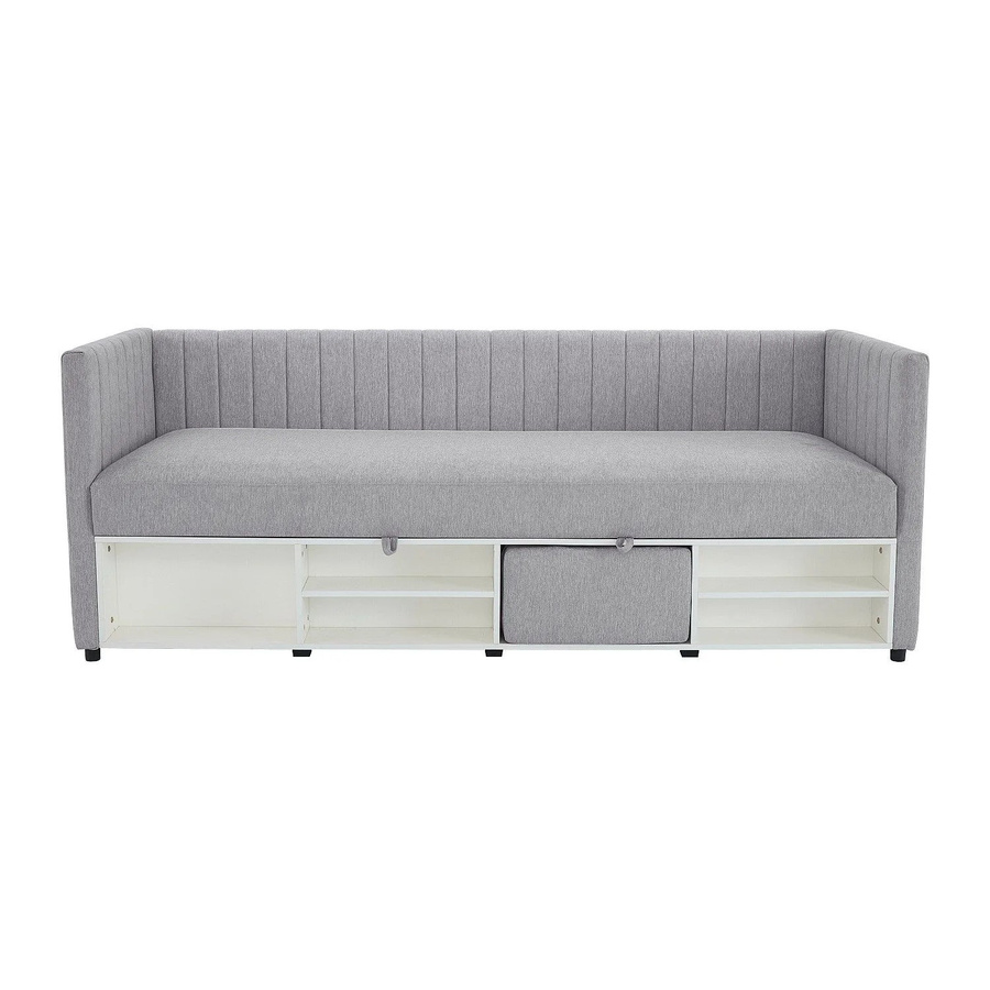 Laozia Sofabett von Vente-unique in Grau mit Stoffbezug und Ausziehfunktion, Breite: 213 cm, Liegefläche: 80 x 200 cm - Bild 2