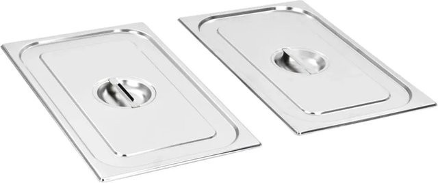 vidaXL Set aus 2 Deckeln für GN 1/1 Behälter aus Edelstahl in Silber - Bild 1