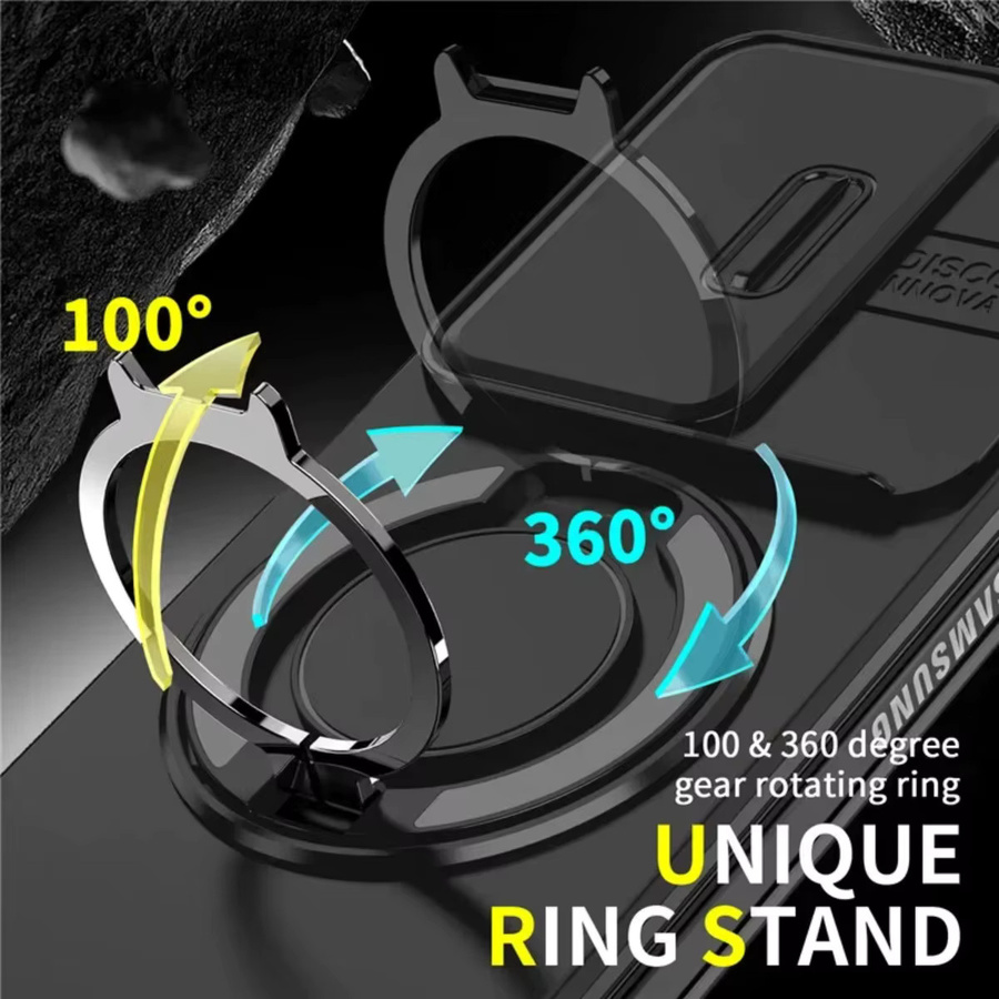 Robuste Panzer-Handyhülle für Samsung Galaxy Z Fold 7 FE mit Magnetringhalter und Standfunktion in Schwarz oder Pink - Bild 1