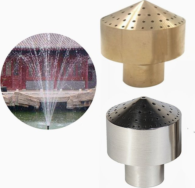 HelloYard Springbrunnendüse aus Messing und Edelstahl für Teich und Pool in Silber oder Gold - Bild 1
