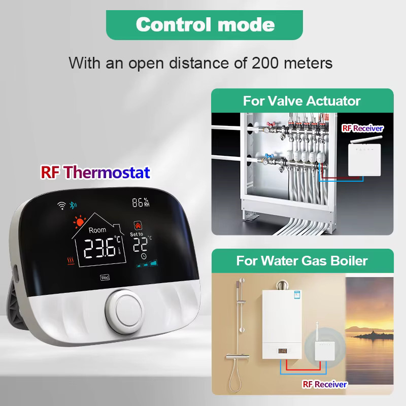 Tuya Smart Wifi Thermostat für Gasheizungen mit App-Steuerung und Alexa Google Home Integration, Weiß - Bild 5