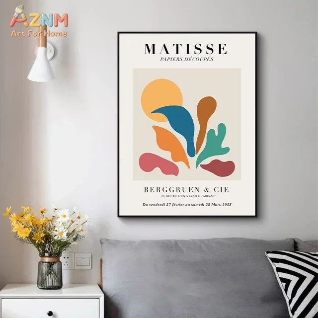 AZNM Leinwandgemälde Henri Matisse Abstract Vintage Wandkunst Mehrfarbig - Bild 1
