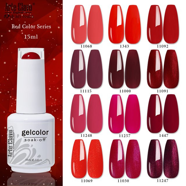 Arte Clavo Gel-Nagellack, rot, glänzend, 15 ml - Bild 1