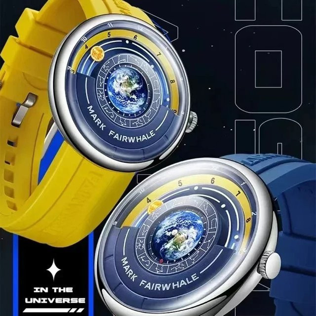 Mark Fairwhale Quarz-Armbanduhr, Silikonarmband, Blau, Herren, Rund - Bild 1