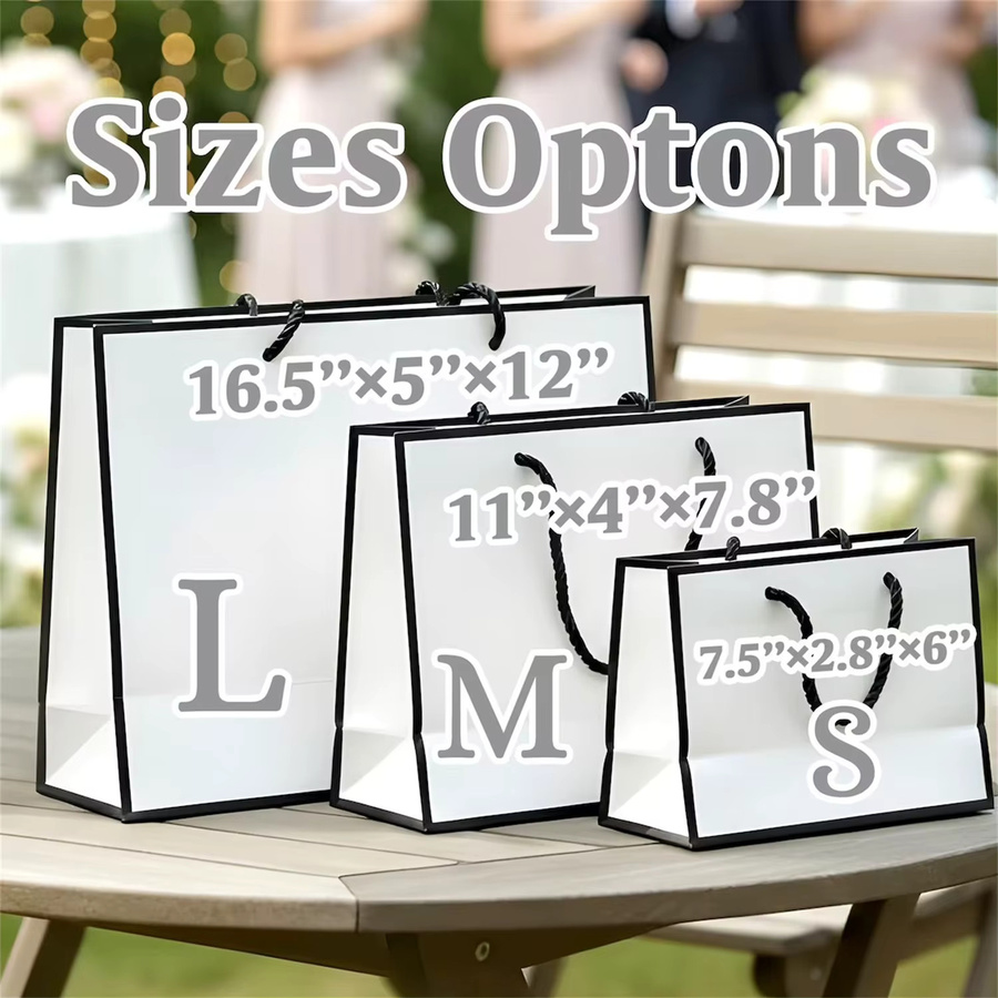 Personalisierte Geschenktüten mit Band von PARARTDIY in Weiß aus Papier für Hochzeiten, Geburtstage oder als Dankeschön-Geschenke - Bild 2