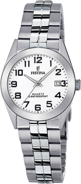 Festina Armbanduhr, Quarz, Edelstahl, 28 mm, Damen, Weiß - Bild 1