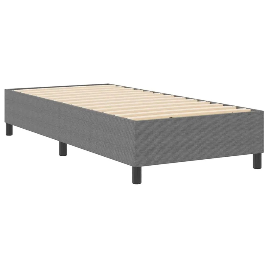 vidaXL Boxspringbett in Hellgrau mit Cordstoff, B/T/H: 80 x 200 x 35 cm - Bild 2