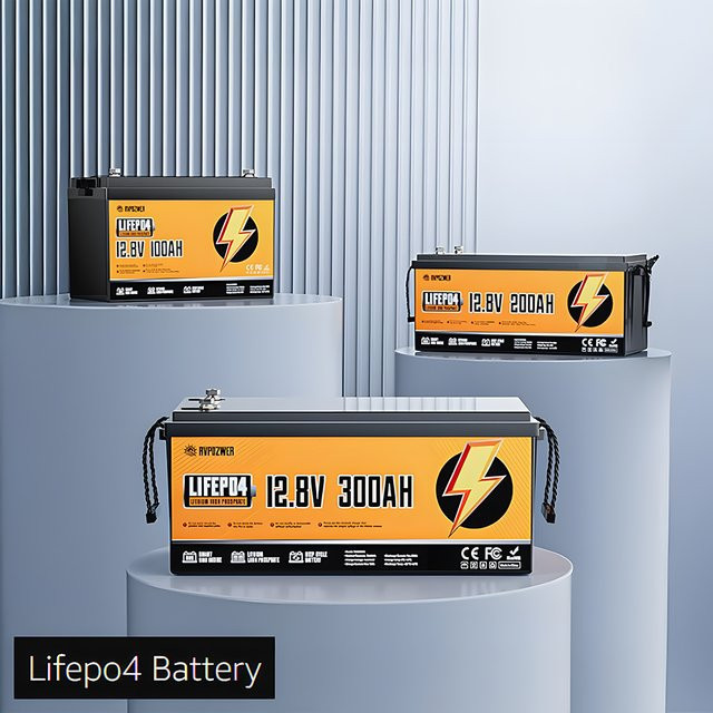 RVPOZWER LiFePO4 Lithiumbatterie mit BMS, tragbar und wiederaufladbar - Bild 1