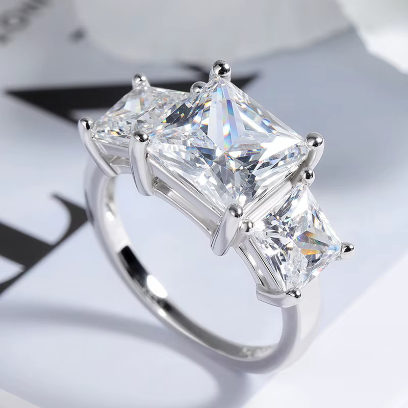 Smyoue Eheringe, 925 Silber, Moissanit, Damen - Bild 2