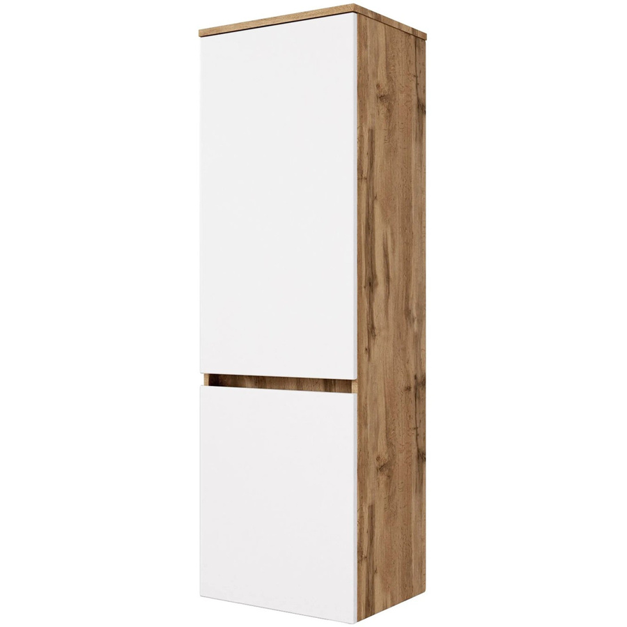 Held Möbel Midischrank Bari in Weiß-Wotaneiche matt, B/T/H: 40 x 35 x 130 cm - Bild 2