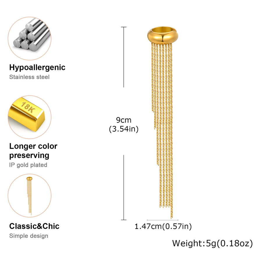 prjewel Ohrclip C-Form, vergoldeter Edelstahl, Gold, Damen - Bild 2