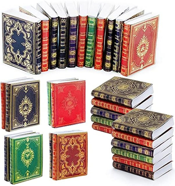 XYTLEZONE Miniatur-Puppenhaus-Bücher-Sortiment, Zubehör, Bunt / Mehrfarbig - Bild 1