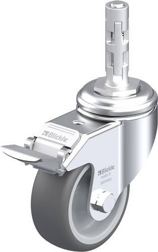 Blickle LKRA-PATH 80G-11-FI-E11 Lenkrolle mit Feststeller in Grau und Silber, Rad-Durchmesser: 80 mm, Tragfähigkeit: 120 kg - Bild 1